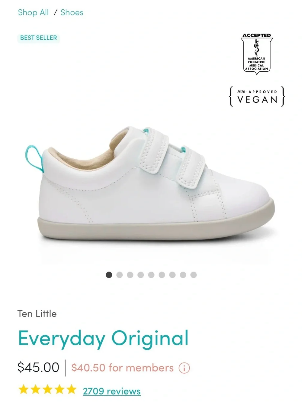 Ten Little comfortable white